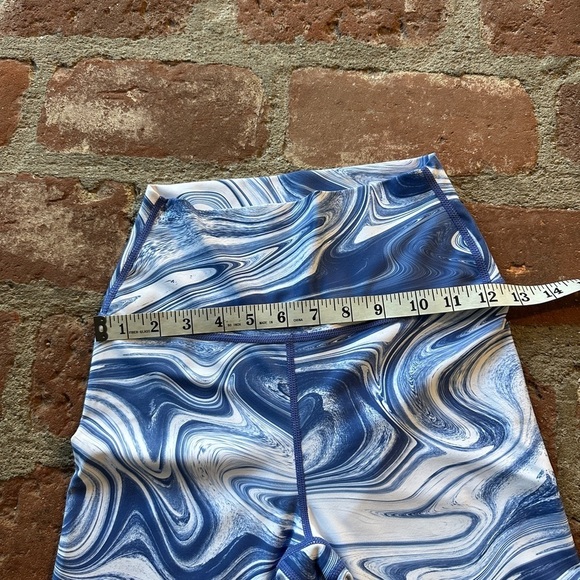 Carbon38 Marble Swirl Blue & White High-Waisted High Rise Workout Leggings Small - Picture 6 of 16